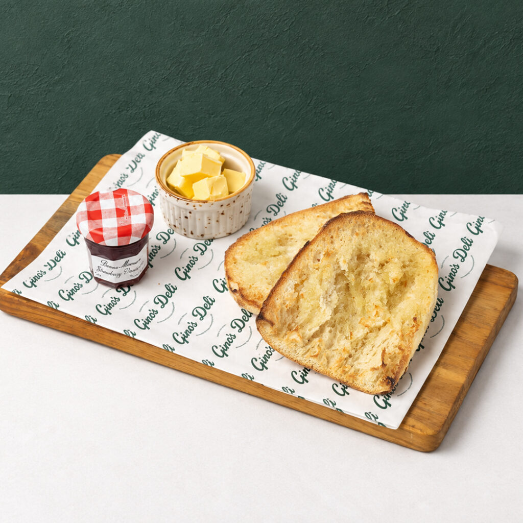 Gino's Toast, Butter and Jam at Gino's Deli